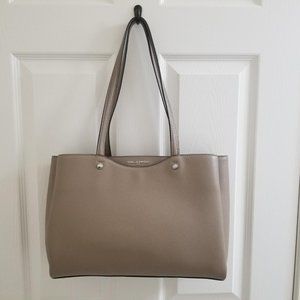 Karl Lagerfeld Stone Pebbled Leather 3 Section Purse